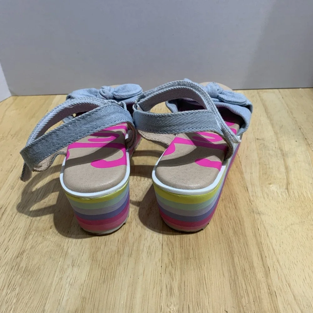 Justice Girl's Wedge Multicolor Sandal, Size 4‎